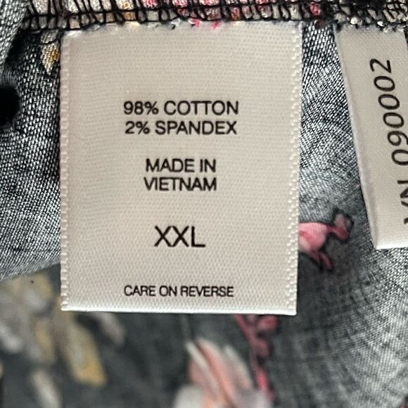 NY&Co Floral 3/4 Sleeve Button & Sleeve Blouse - Picture 8 of 8